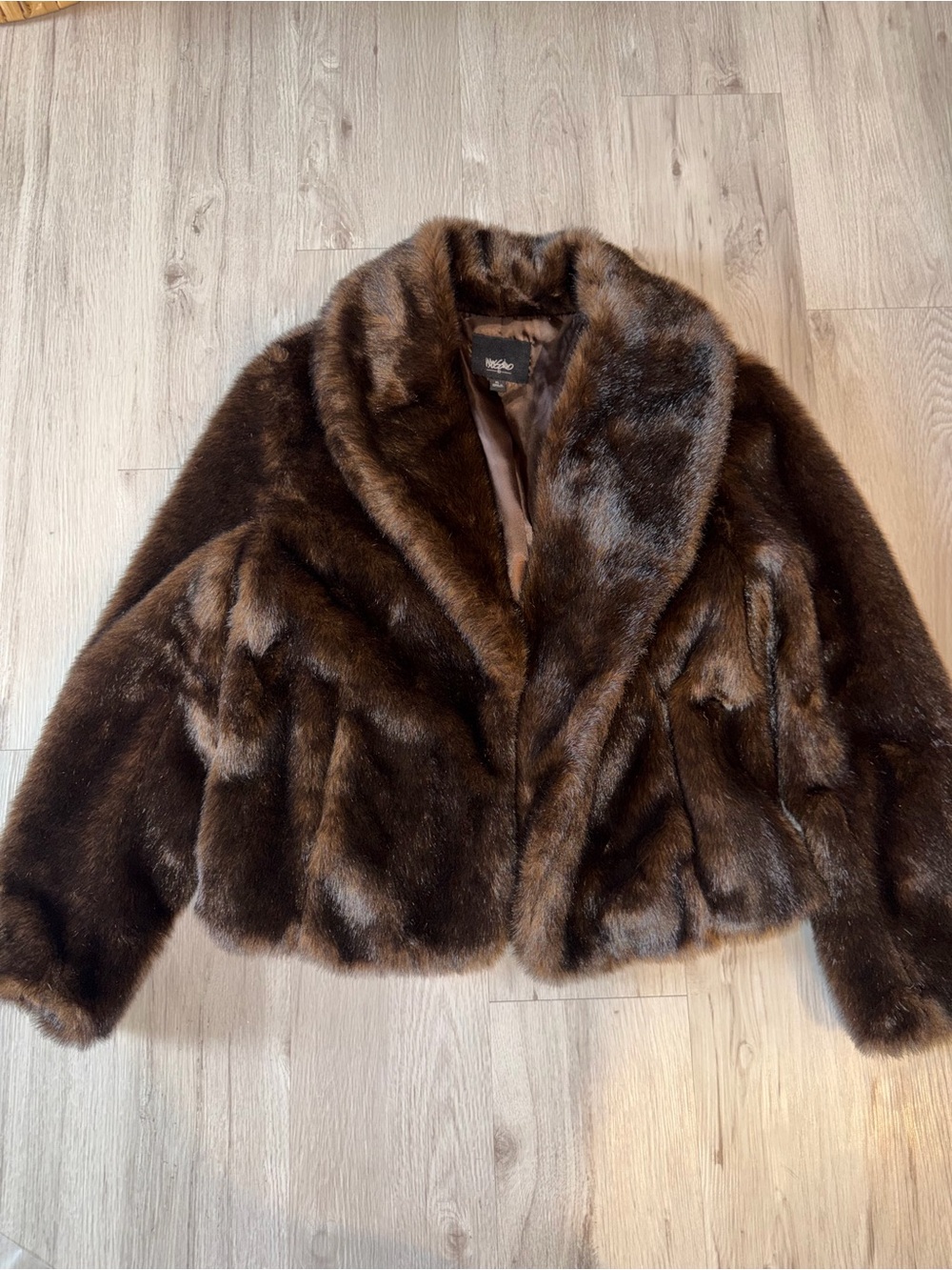 Mossimo Dark Brown Faux Fur Teddy Jacket